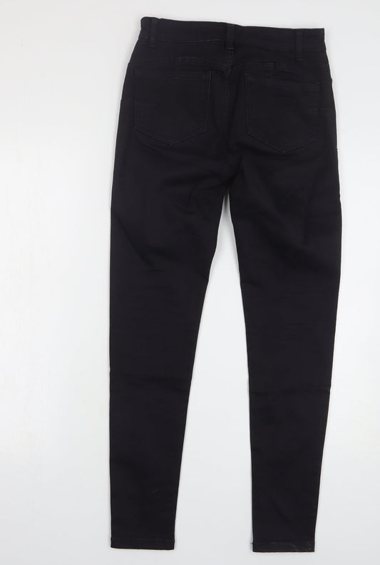 Denim & Co. Womens Black Cotton Skinny Jeans Size 10 L28 in Regular Button