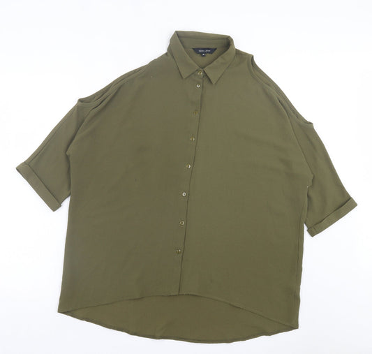 Womens UK Size 10 New Look Green Basic Button-Up