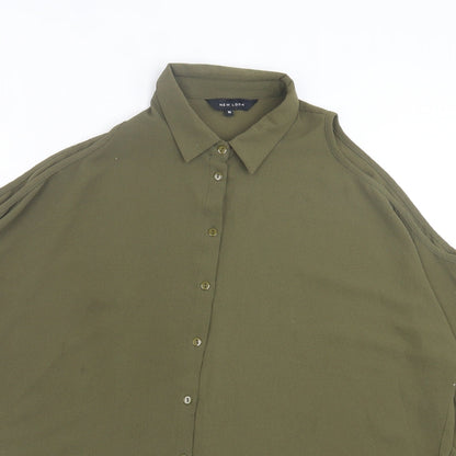 Womens UK Size 10 New Look Green Basic Button-Up