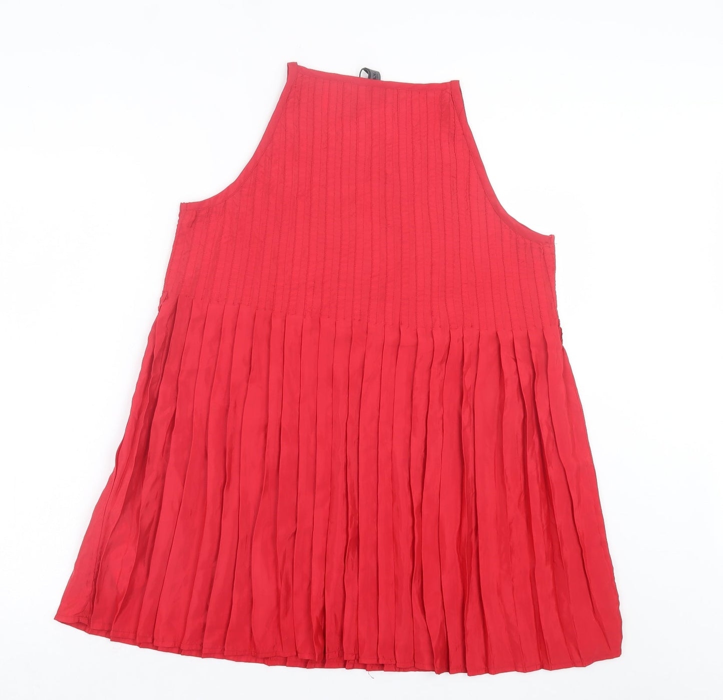 Only Womens Red Polyester A-Line Size L Round Neck Pullover - Keyhole Neck