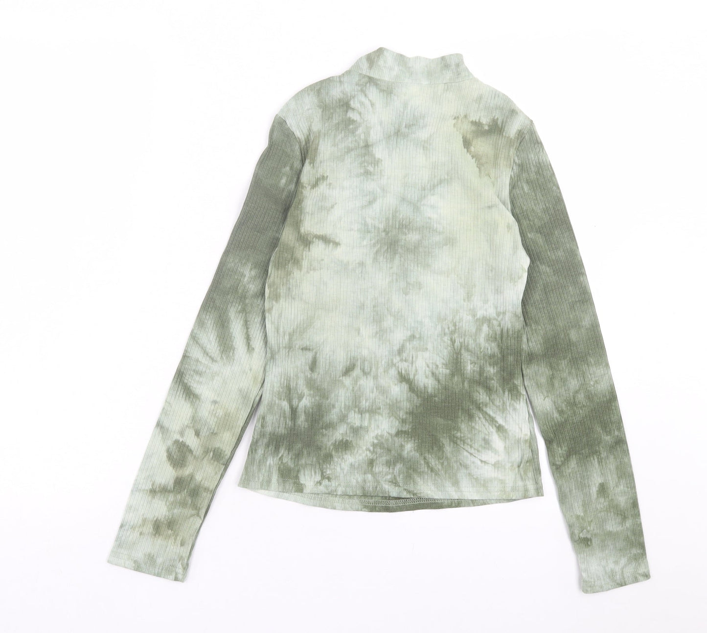 SheIn Girls Green Camouflage Cotton Basic Casual Size 14 Years High Neck Zip