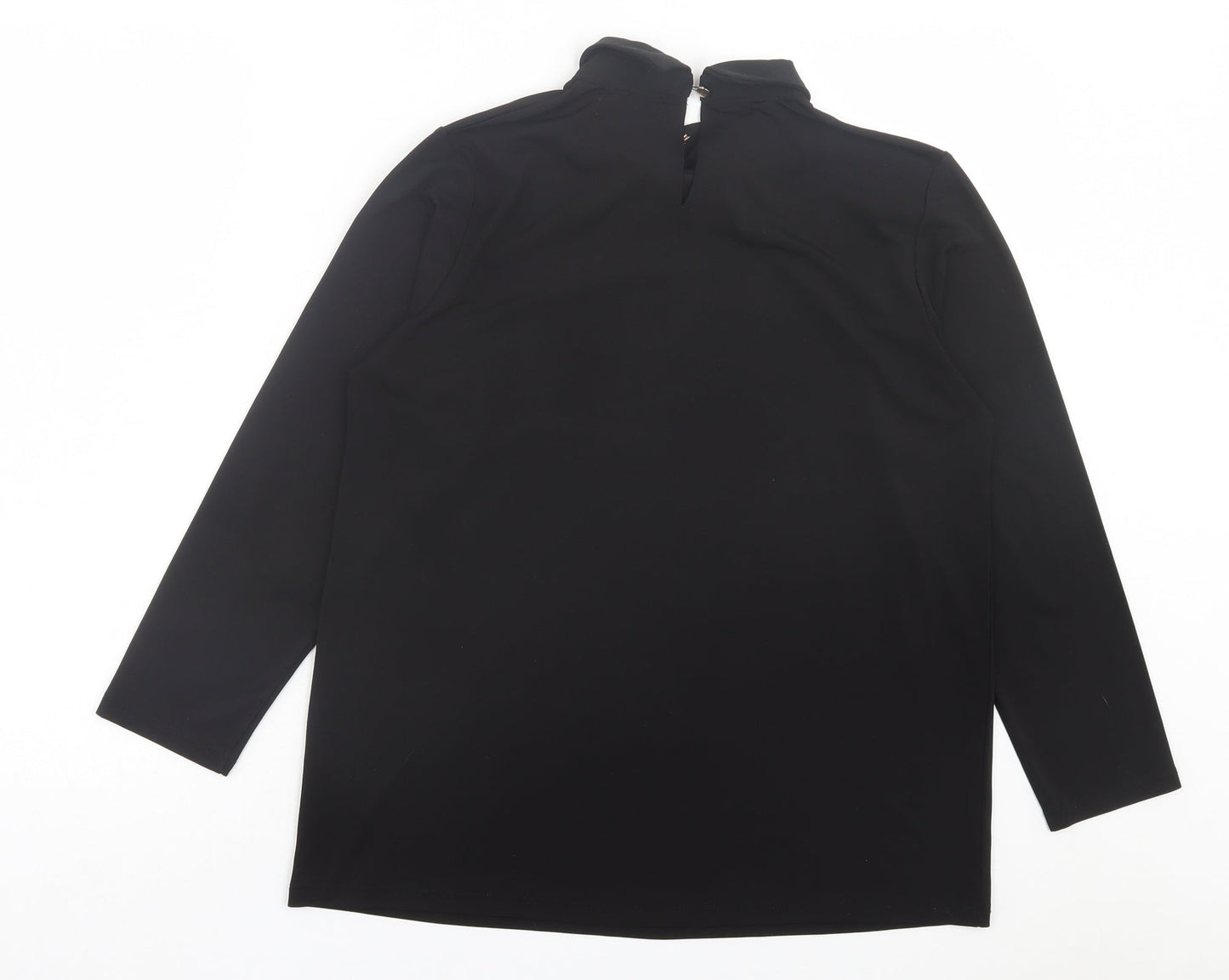 Mohito Womens Black Polyester Basic Blouse Size XL Collared - Badges on collar
