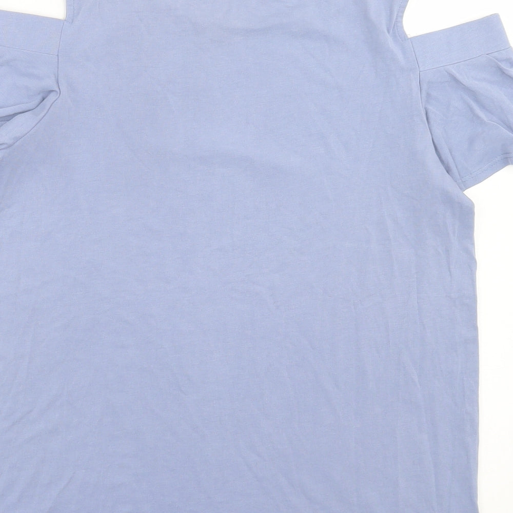 Womens UK Size S Monteau Blue Basic T-Shirt