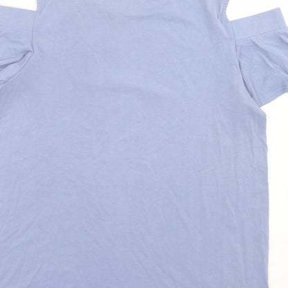 Womens UK Size S Monteau Blue Basic T-Shirt
