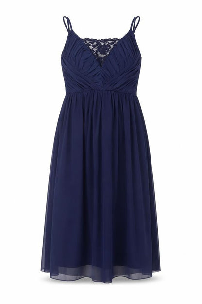 New Look Womens Blue Nylon Fit & Flare Size 10 Square Neck Zip