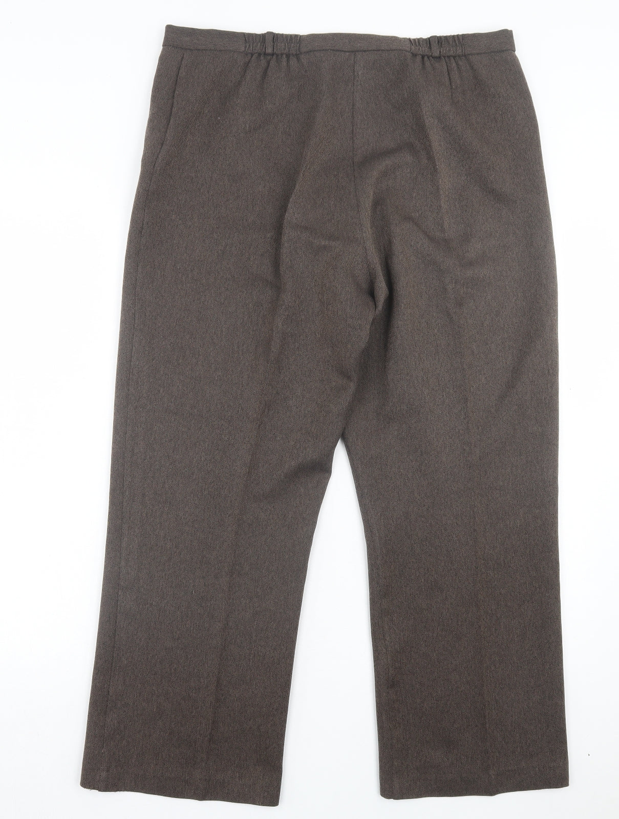 Autonomy Womens Brown Polyester Trousers Size 16 L27 in Regular Hook & Eye