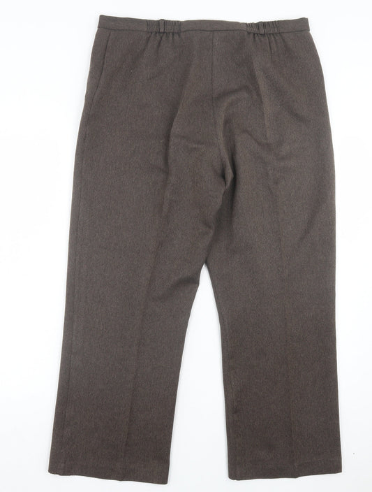 Autonomy Womens Brown Polyester Trousers Size 16 L27 in Regular Hook & Eye