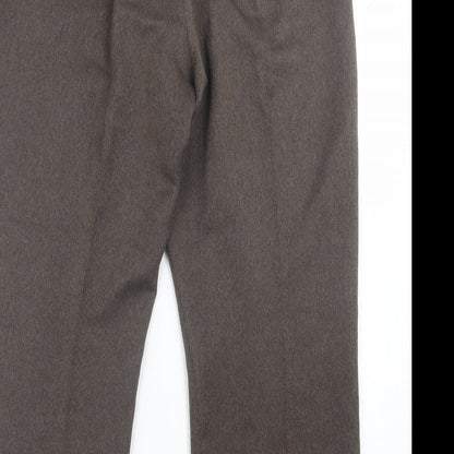 Autonomy Womens Brown Polyester Trousers Size 16 L27 in Regular Hook & Eye