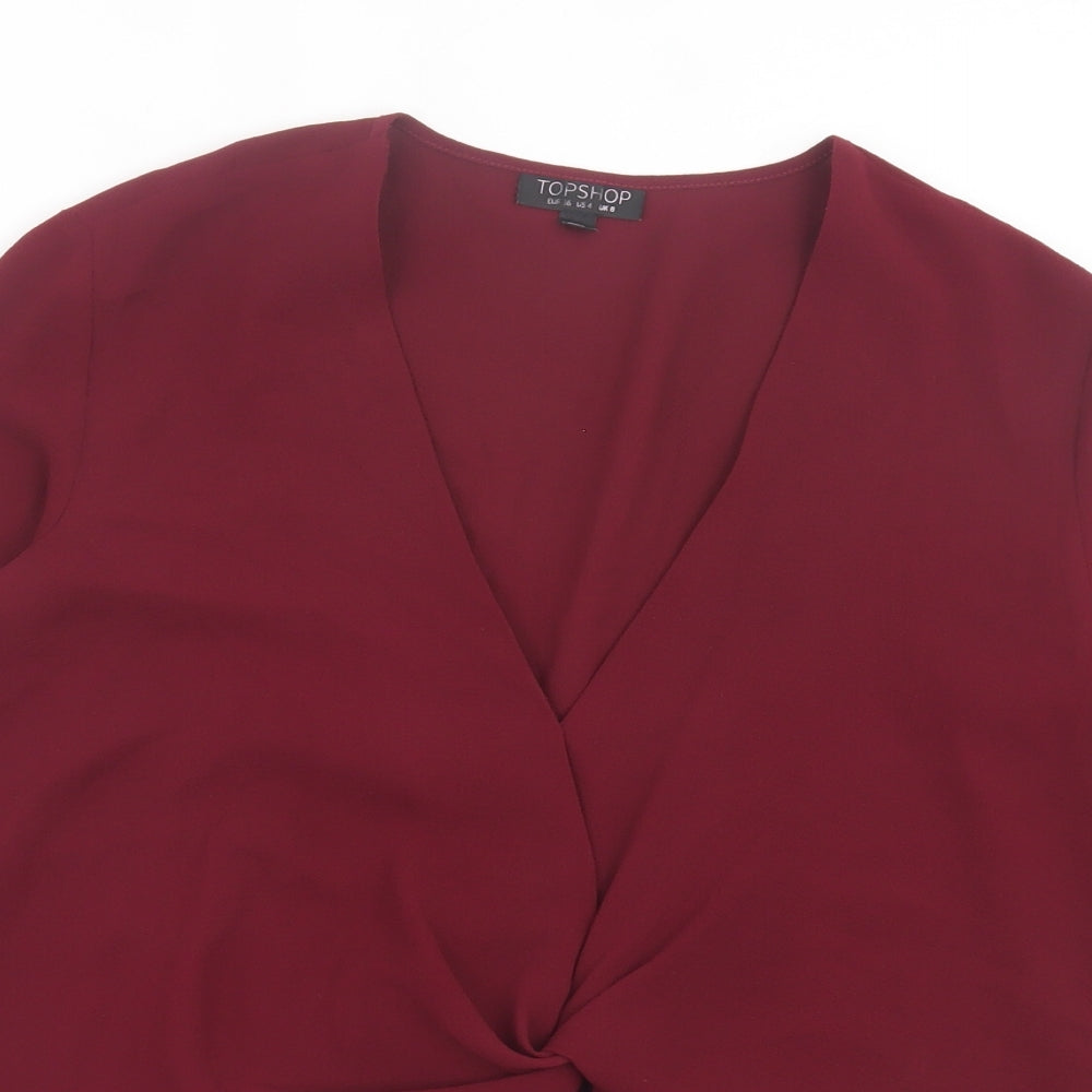 Womens UK Size 8 Topshop Purple Basic Blouse