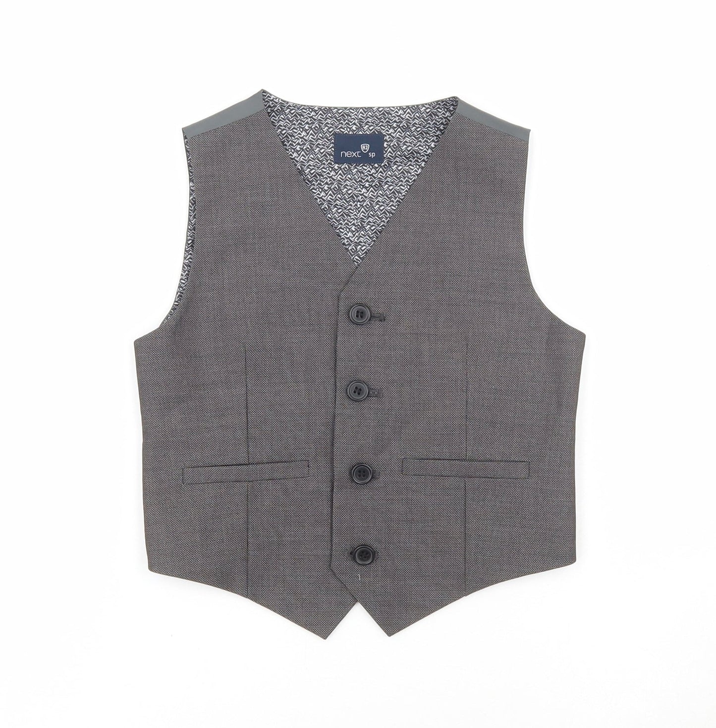 NEXT Boys Grey Gilet Blazer Size 3-4 Years Button - Suit