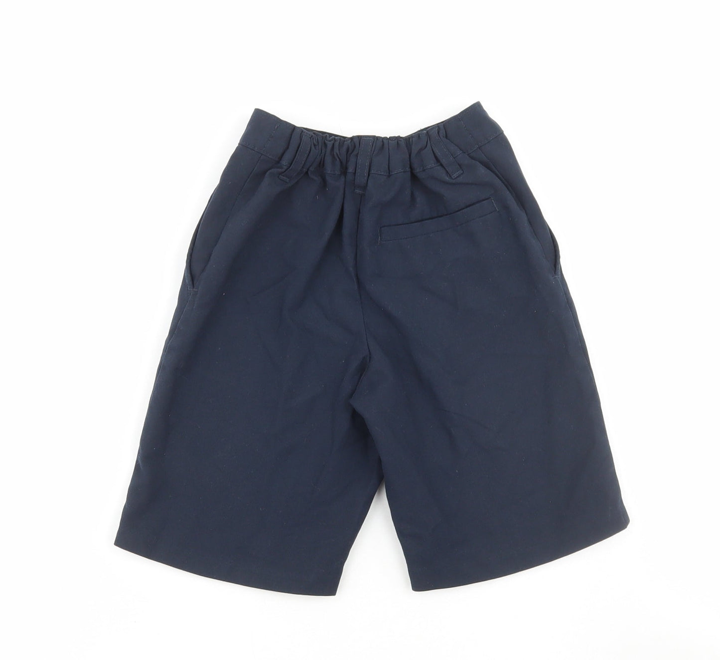 Marks and Spencer Boys Blue Polyester Bermuda Shorts Size 6-7 Years Regular Hook & Loop - School Wear