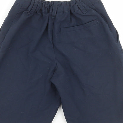 Marks and Spencer Boys Blue Polyester Bermuda Shorts Size 6-7 Years Regular Hook & Loop - School Wear