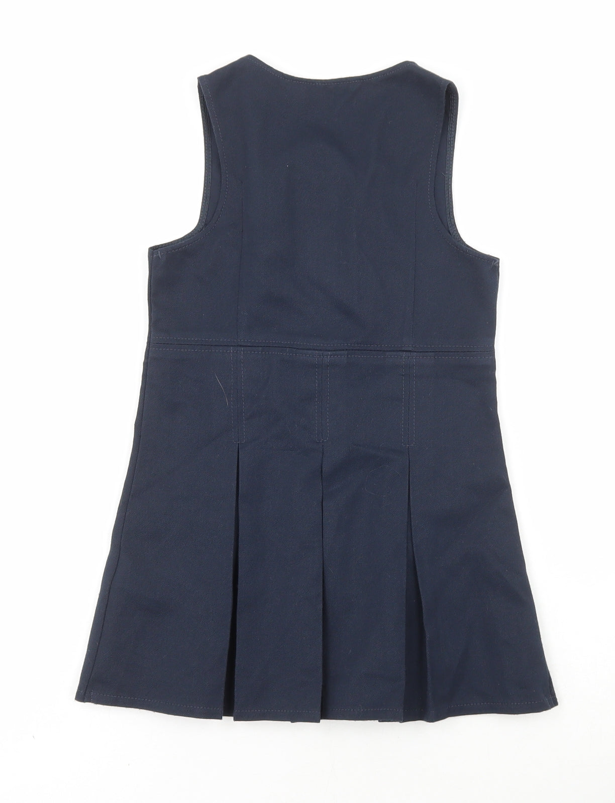 Marks and Spencer Girls Blue Polyester A-Line Size 2-3 Years Scoop Neck Zip - School Wear