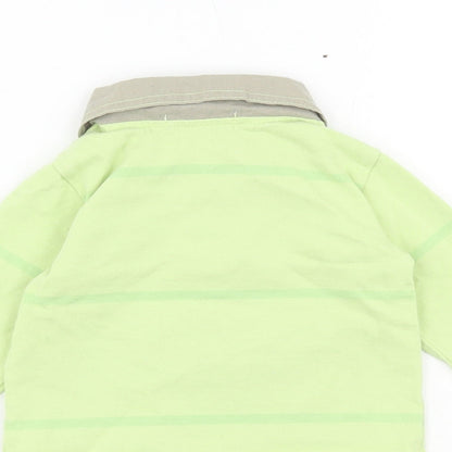 Ohm & Emmy Baby Green Cotton Basic Polo Size 3-6 Months Collared Button - Trucking