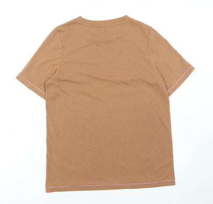 Womens UK Size 10 River Island Brown Basic T-Shirt