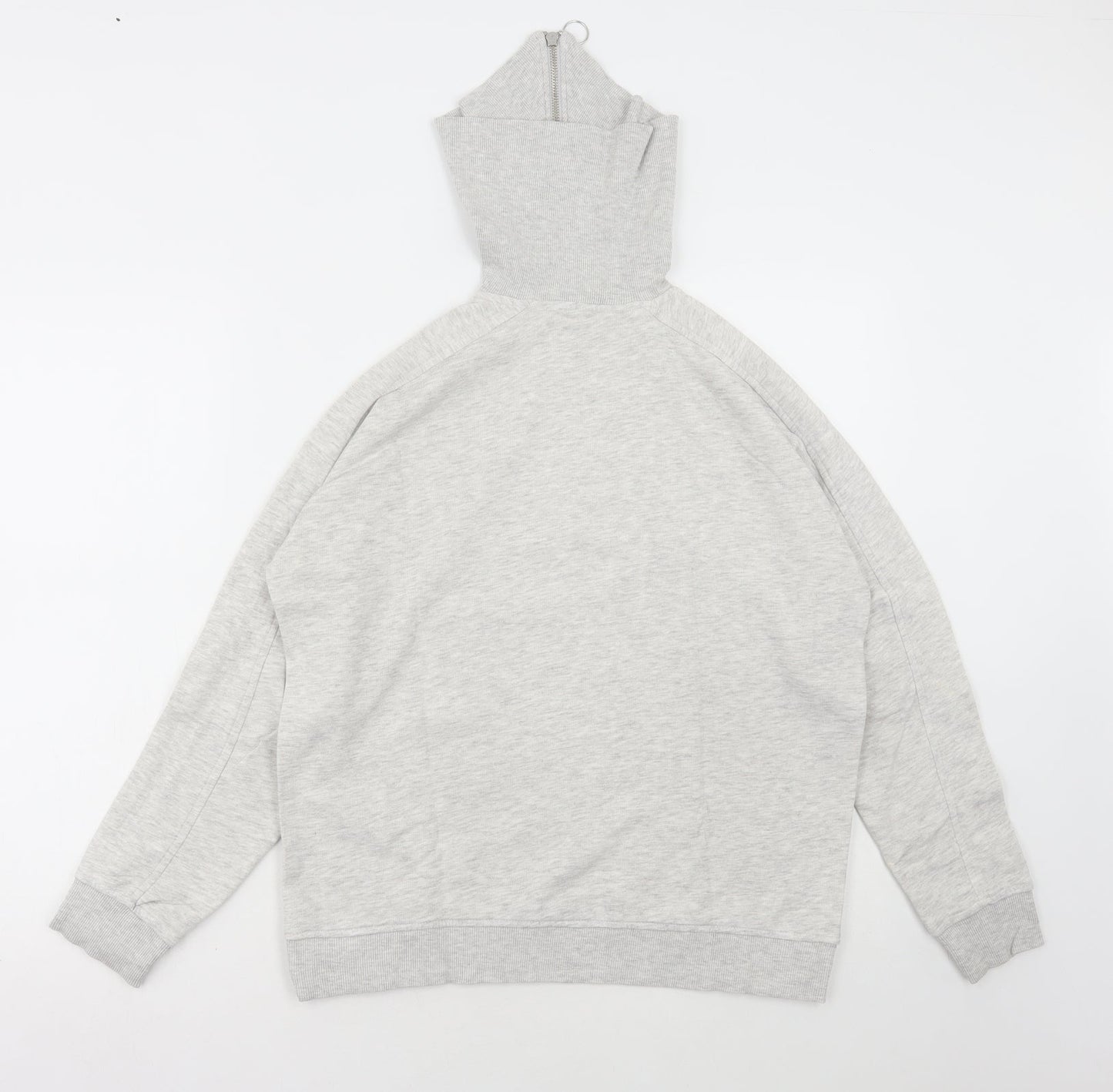 F&F Womens Grey Cotton Full Zip Hoodie Size 10 Zip