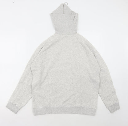 F&F Womens Grey Cotton Full Zip Hoodie Size 10 Zip