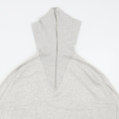 F&F Womens Grey Cotton Full Zip Hoodie Size 10 Zip
