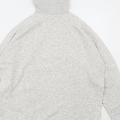F&F Womens Grey Cotton Full Zip Hoodie Size 10 Zip