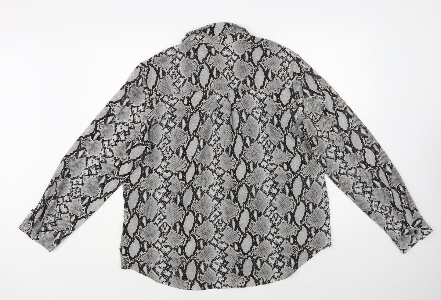 Womens UK Size 16 New Look Grey Basic Button-Up