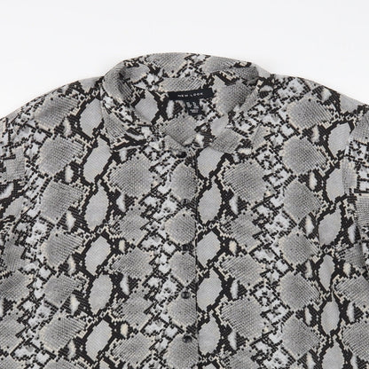 Womens UK Size 16 New Look Grey Basic Button-Up
