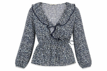 Womens UK Size 10 F&F Blue Wrap Blouse