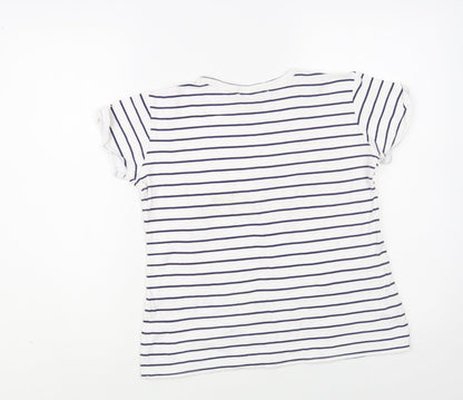 Womens UK Size 8 Quiz White Basic T-Shirt