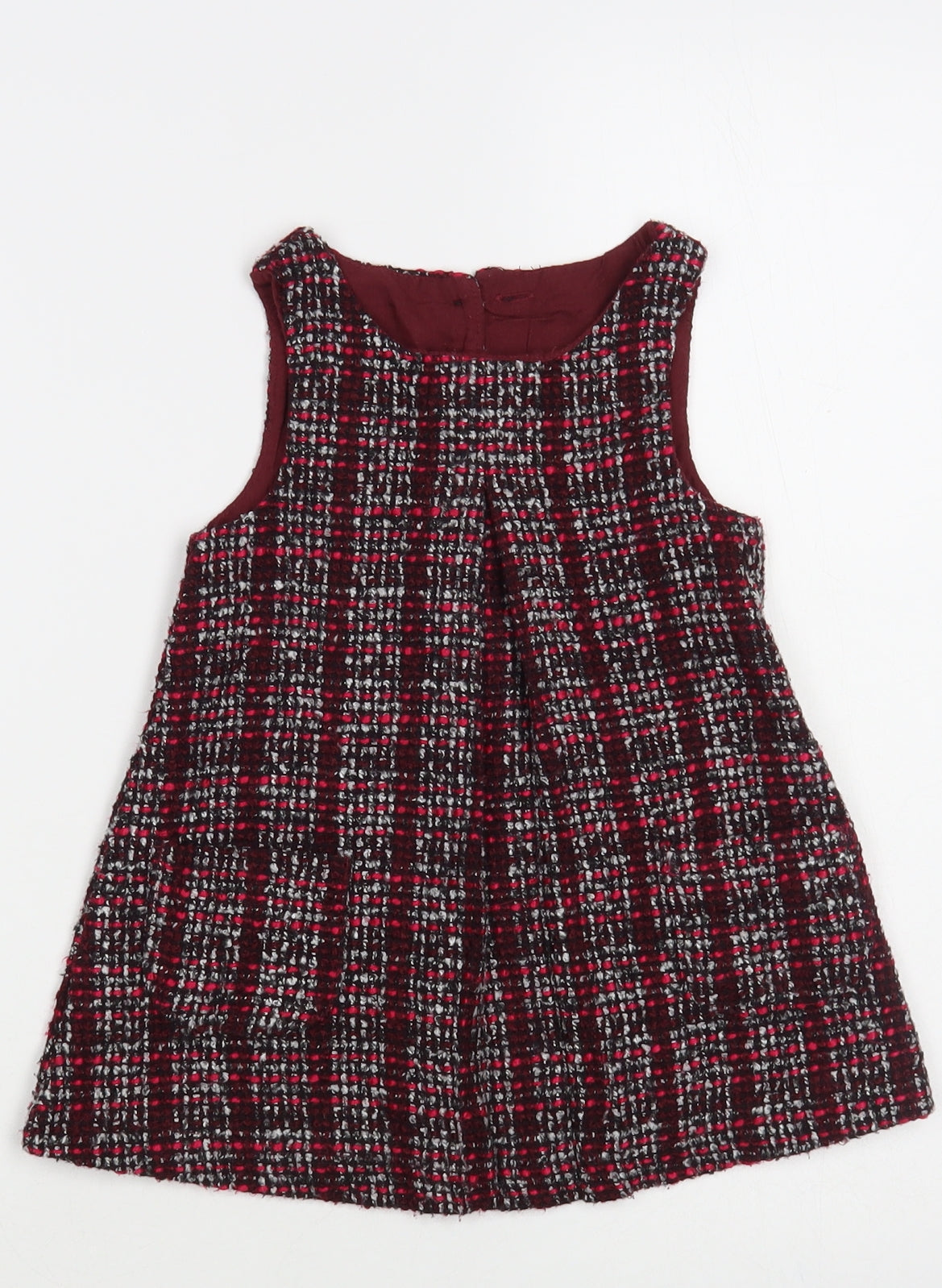 Dunnes Stores Baby Purple Plaid Polyester A-Line Size 12-18 Months Round Neck Button
