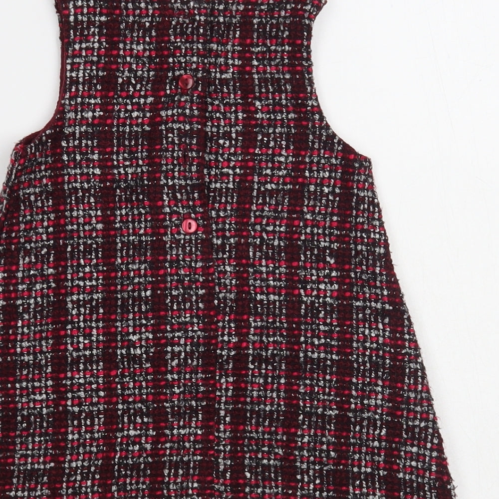 Dunnes Stores Baby Purple Plaid Polyester A-Line Size 12-18 Months Round Neck Button