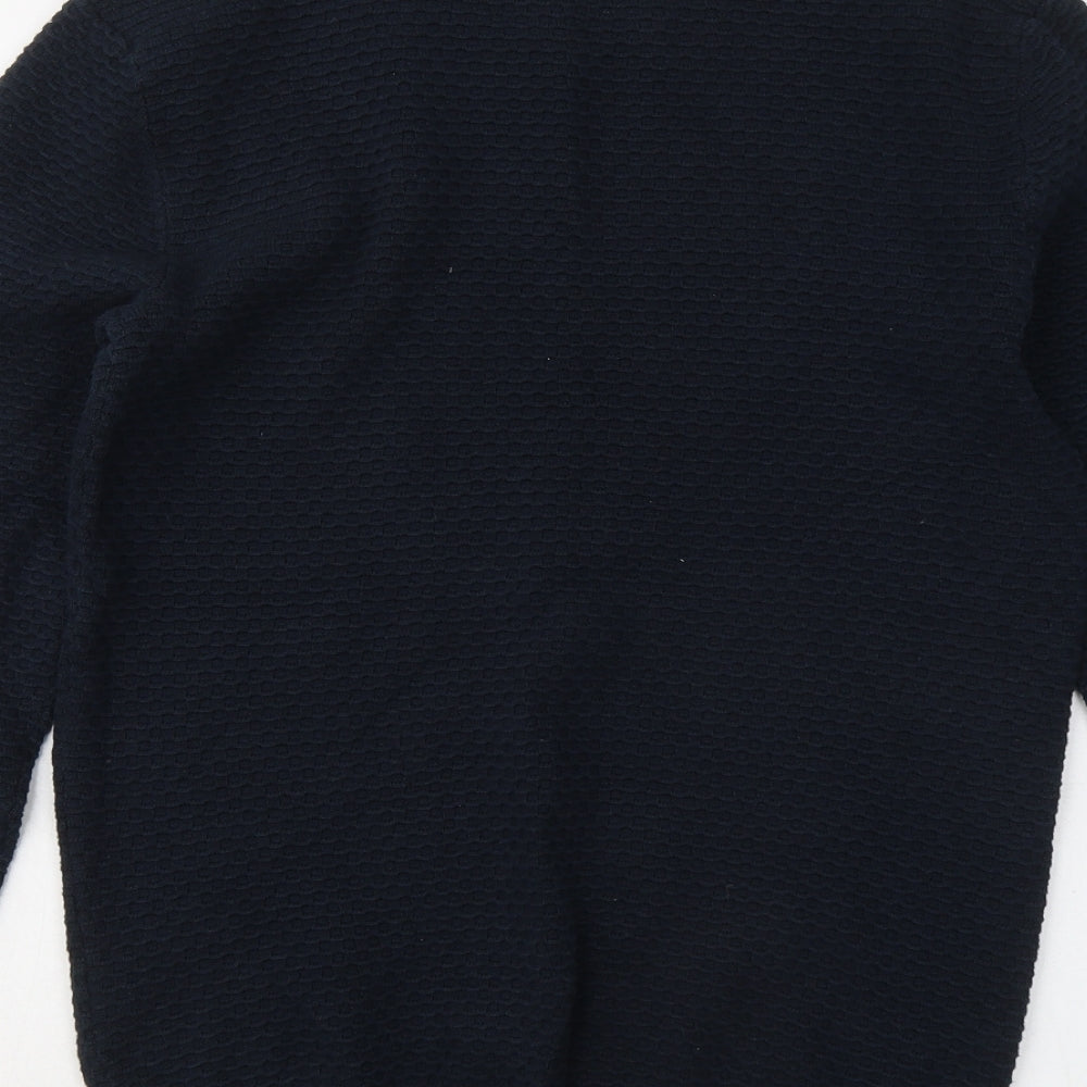 Casual Friday Mens Blue Round Neck Cotton Pullover Jumper Size M