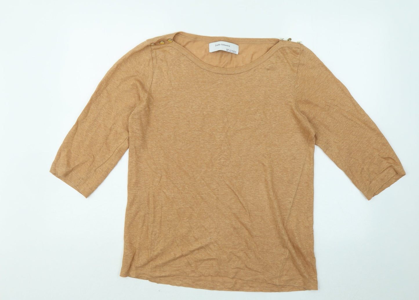 Womens UK Size L Zara Beige Pullover Jumper
