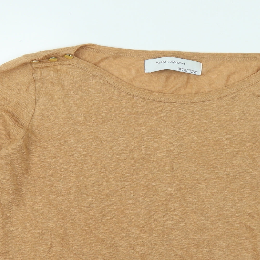 Womens UK Size L Zara Beige Pullover Jumper