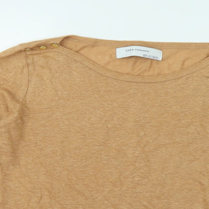 Womens UK Size L Zara Beige Pullover Jumper