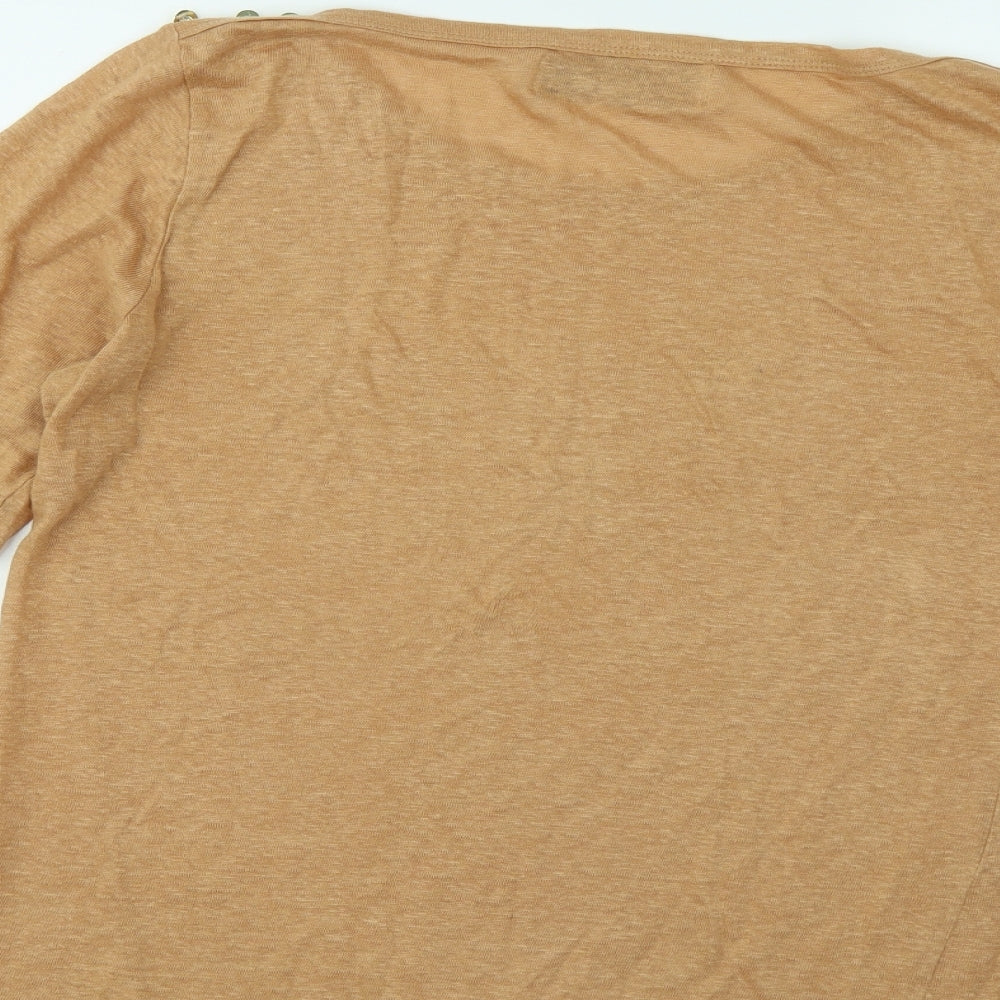 Womens UK Size L Zara Beige Pullover Jumper