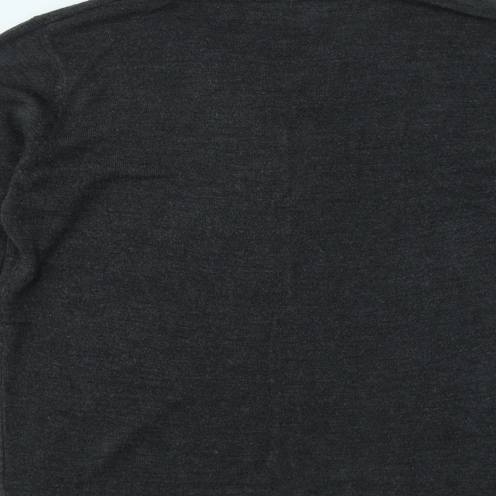 Easy Mens Grey Collared Acrylic Pullover Jumper Size L