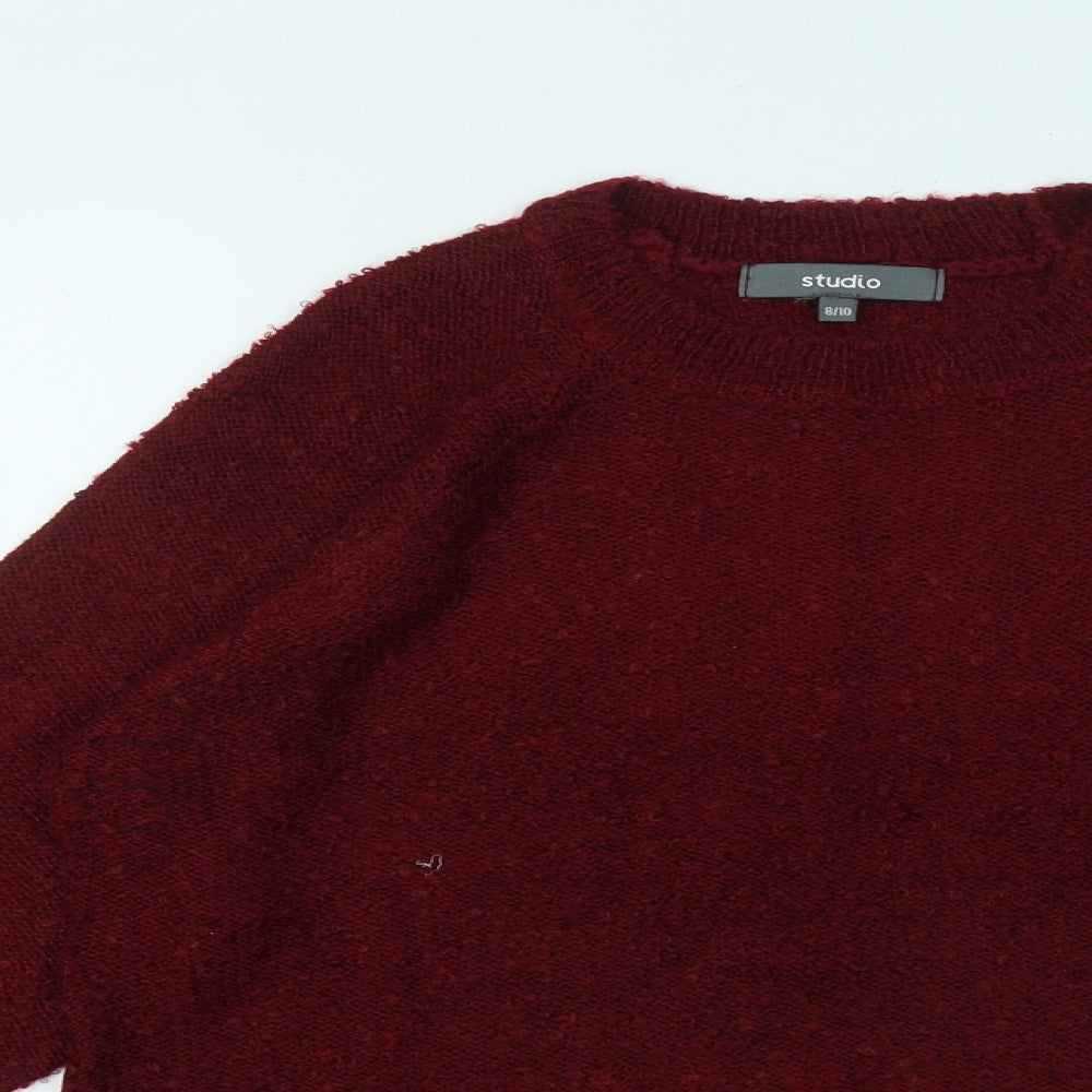 Womens UK Size 8 Studio Red Pullover Jumper