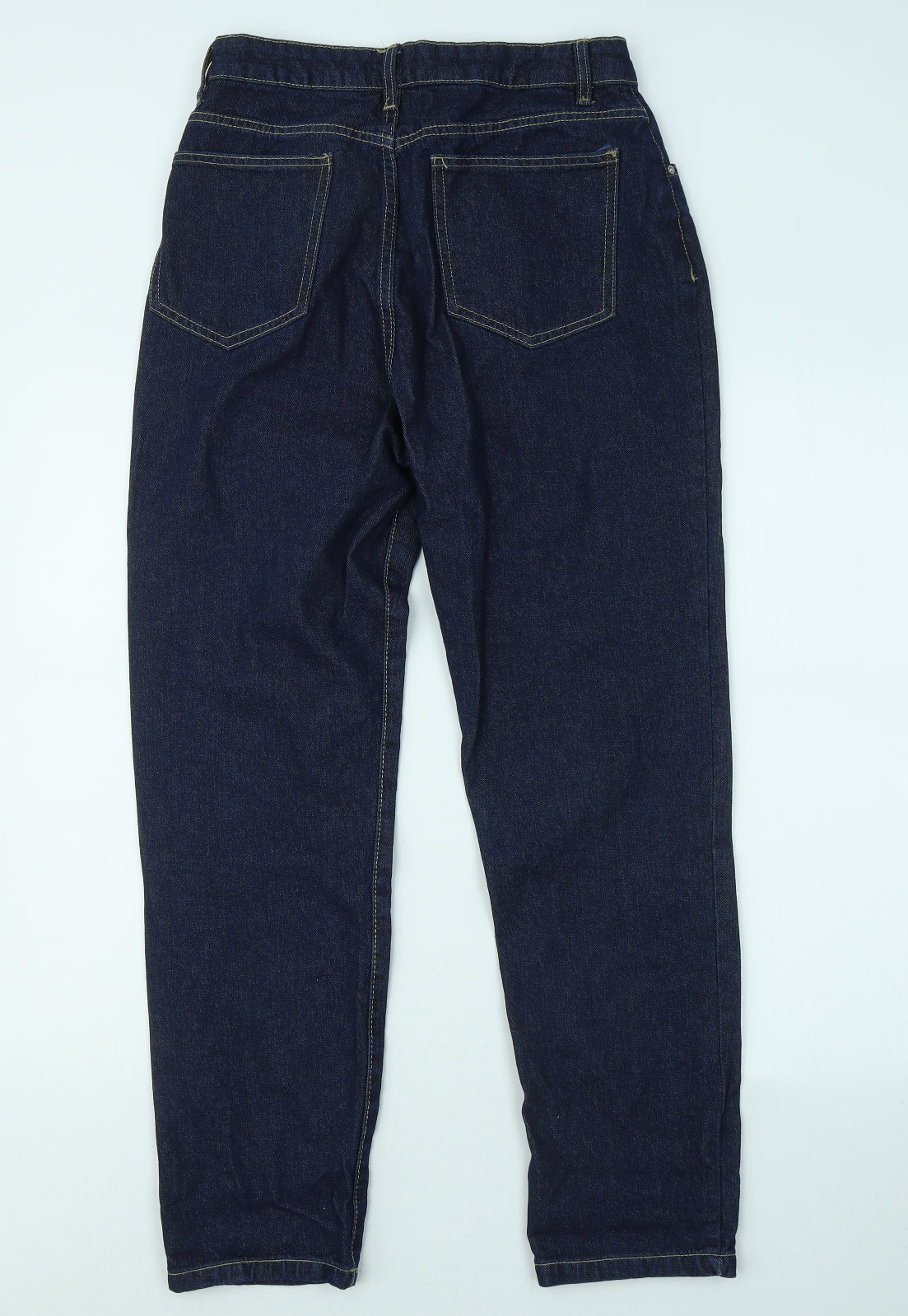 Boohoo Womens Blue Cotton Straight Jeans Size 10 L28 in Regular Zip