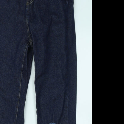 Boohoo Womens Blue Cotton Straight Jeans Size 10 L28 in Regular Zip