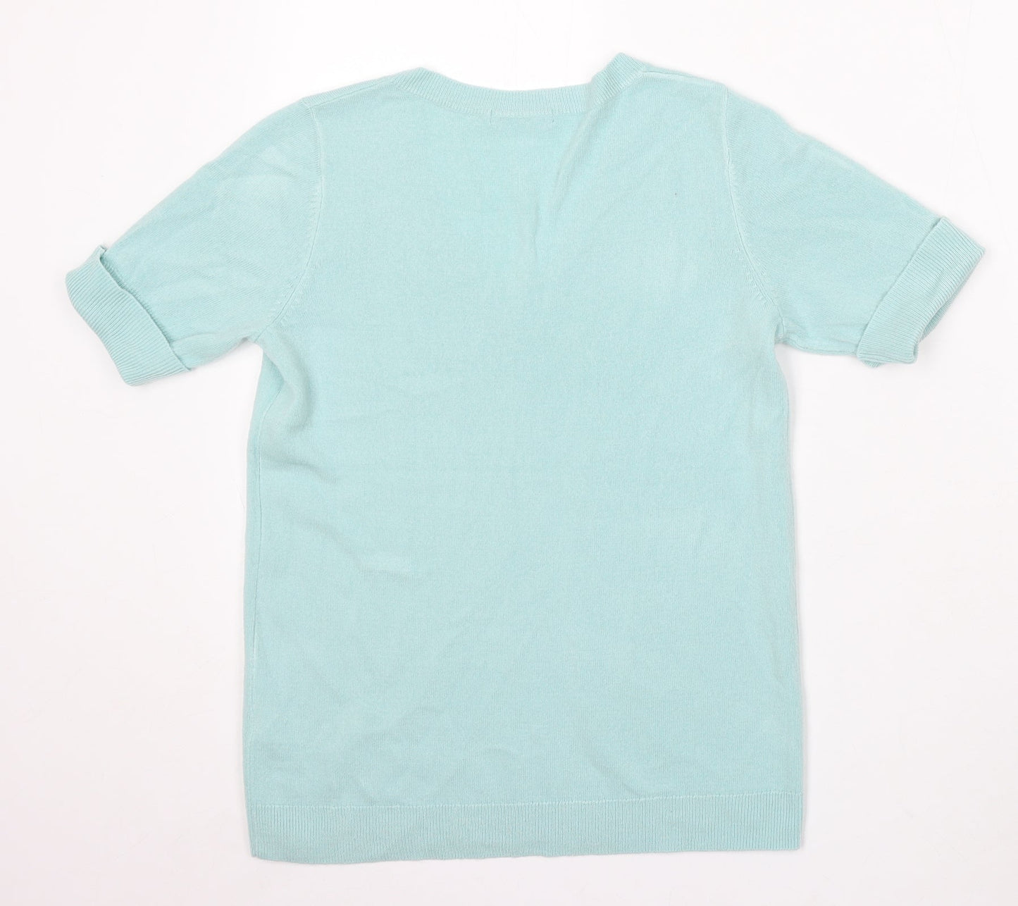 TU Womens Blue V-Neck Acrylic Pullover Jumper Size 8