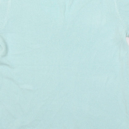 TU Womens Blue V-Neck Acrylic Pullover Jumper Size 8