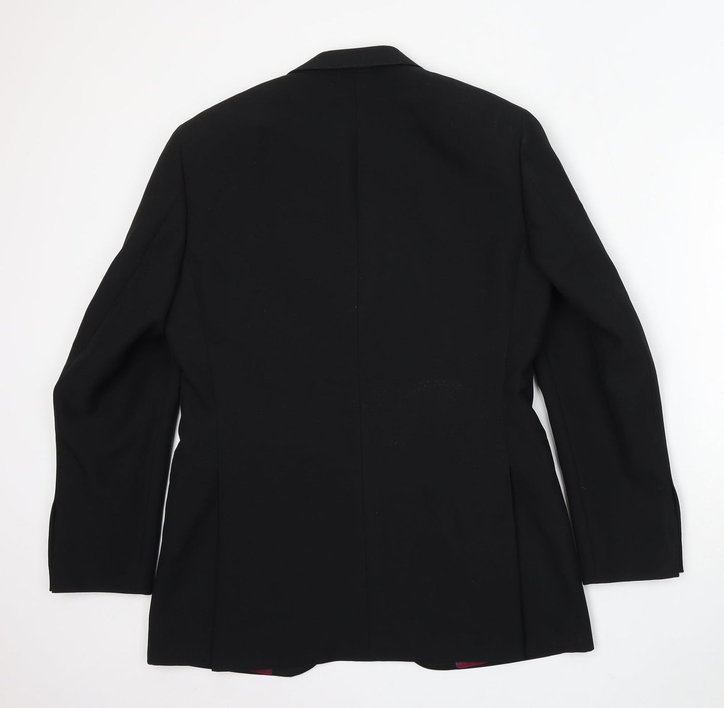 1860 Menswear Mens Black Polyester Jacket Suit Size 38