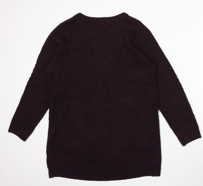 Intuition Womens Purple Round Neck Acrylic Pullover Jumper Size 14