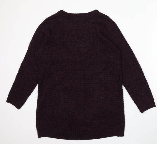 Intuition Womens Purple Round Neck Acrylic Pullover Jumper Size 14