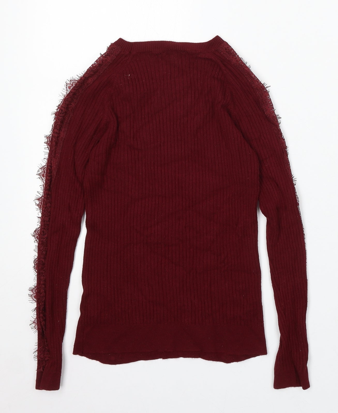 Matalan Girls Red Round Neck Viscose Pullover Jumper Size 12 Years