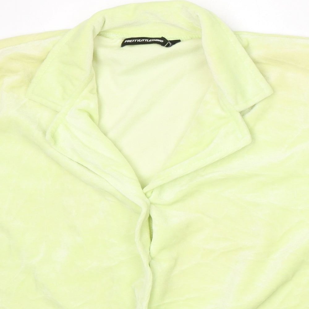 Womens UK Size 10 PRETTYLITTLETHING Green Cardigan Jumper