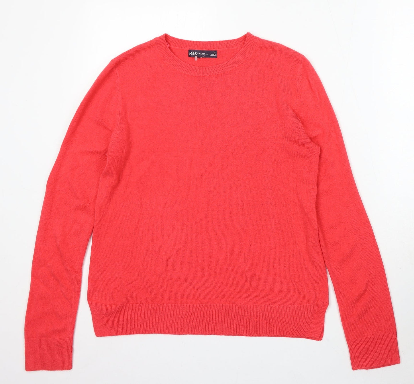 Womens UK Size 12 Marks and Spencer Red Pullover Jumper