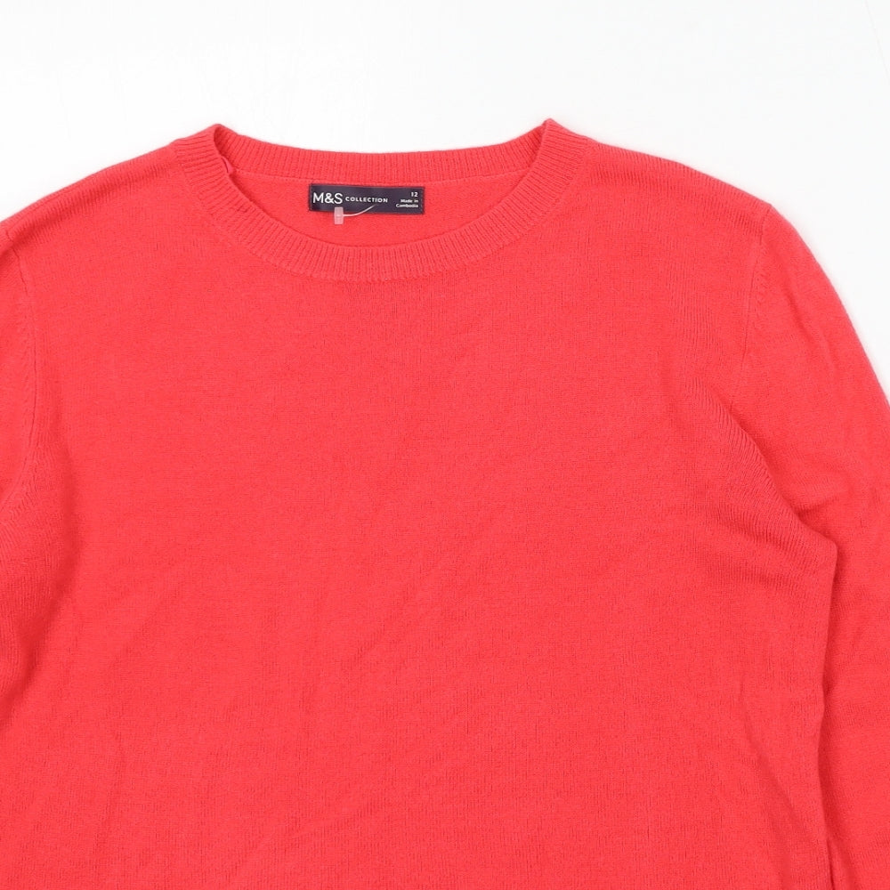 Womens UK Size 12 Marks and Spencer Red Pullover Jumper