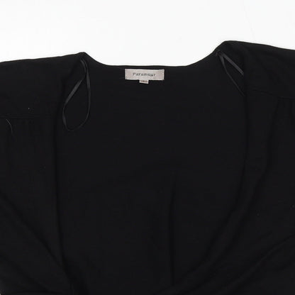 Paramour Womens Black V-Neck Viscose Pullover Jumper Size L