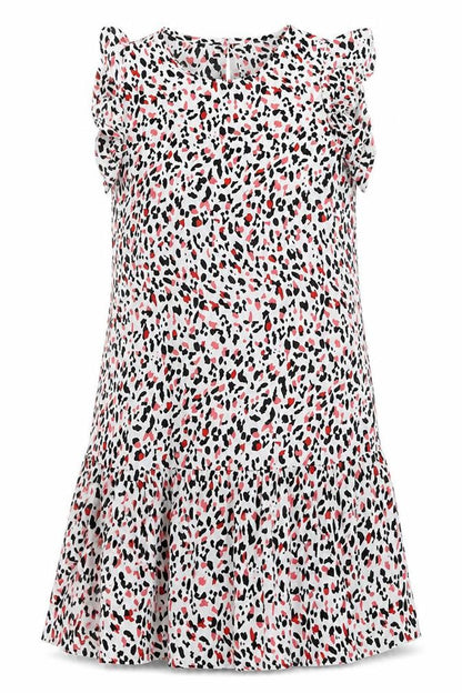 SheIn Womens White Geometric Polyester Skater Dress Size M Round Neck Button