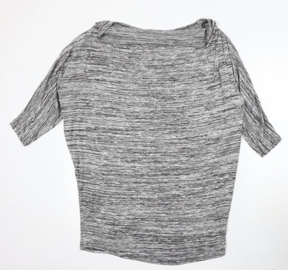 Finella Womens Grey Round Neck Polyester Pullover Jumper Size L